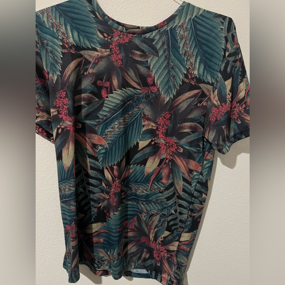 floral large mens dress shirt zara  brand